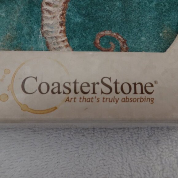 CoasterStone Set of 4 Drink Coasters Absorbent Seahorse Shell Beach Ocean Sea - Picture 11 of 11